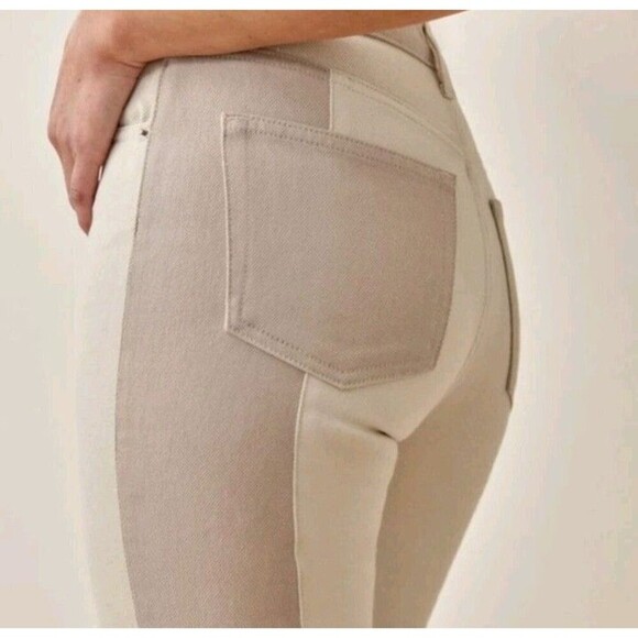 New Reformation Jeans Cynthia Tonal Reworked High Rise Straight Jeans Clay Sz 24 - Picture 5 of 16